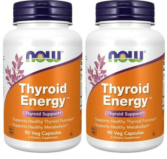 Now Foods Thyroid Energy 2X90 or 1X180 Caps GMP Kosher L-Tyrosine/Ashwagandha