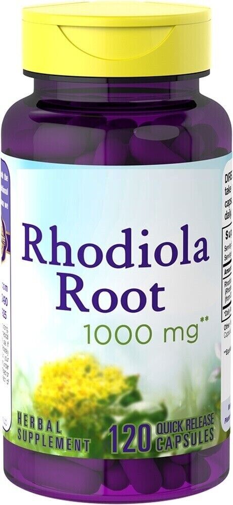 Rhodiola Rosea 1000mg Root 120 Caps Adaptogen Herb