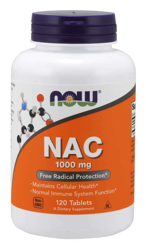 NOW Foods NAC 1000mg 120 Tabs Kosher Non-GMO N-Acetyl Cysteine