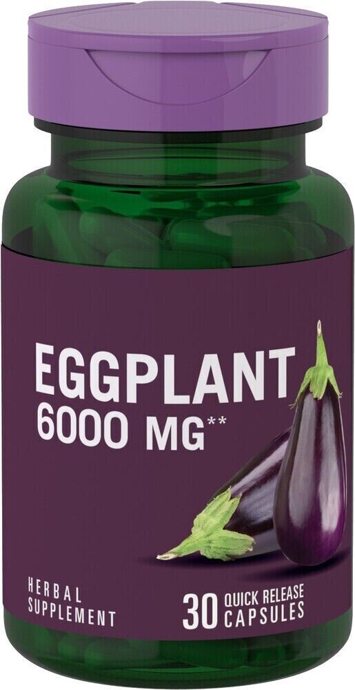 Eggplant 6000mg 30 Caps Solanum melongena Non GMO/No Gluten/No Preservatives