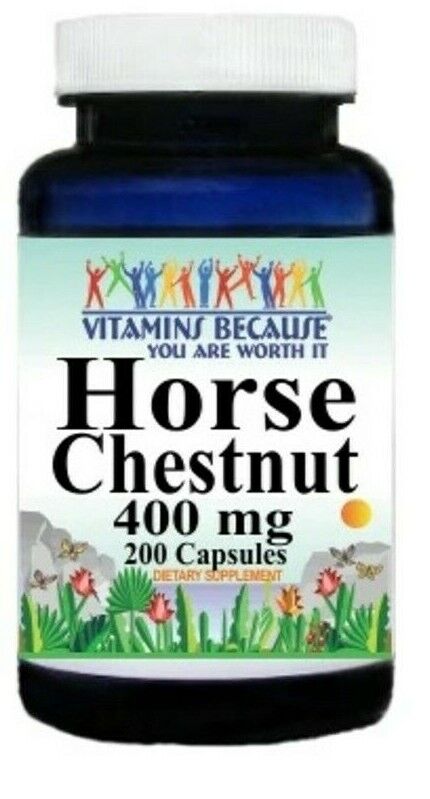 Horse Chestnut 400mg 200 Caps Aesculus Hippocastanum Seed