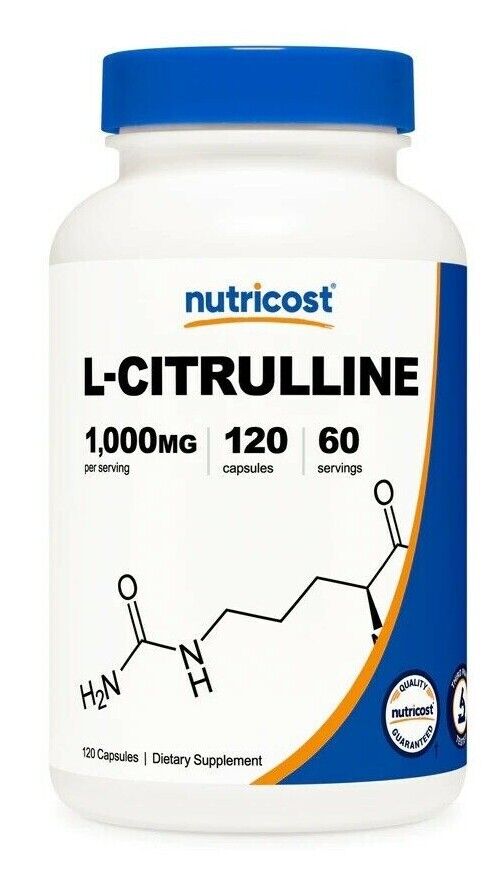 L-Citrulline 1000mg 120 Capsules Gluten Free & Non-GMO Nutricost