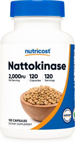 Nattokinase 2,000FU 120 Caps Gluten Free/Non-GMO/Vegetarian Nutricost