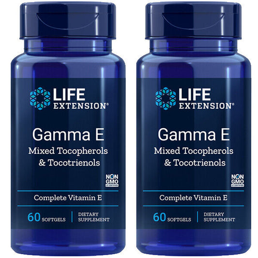 Life Extension Gamma E Mixed Tocopherols & Tocotrienols 2X60 Softgels 360mg | Full-Spectrum Vitamin E