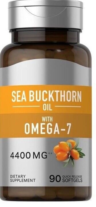 Sea Buckthorn Oil Omega-7 Palmitoleic Acid 4400mg 90gels Non-GMO Gluten Free