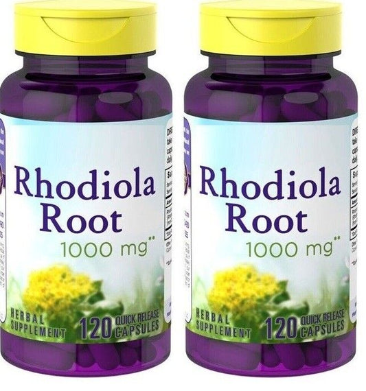 Rhodiola Rosea 1000mg Root 2X120 Caps Adaptogen Herb