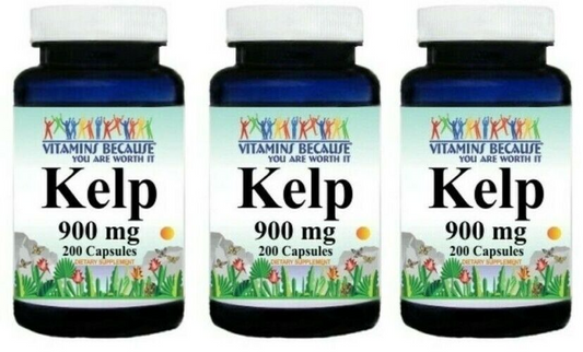Sea Kelp 900mg 3X200 Caps Thyroid Support VB Seaweed