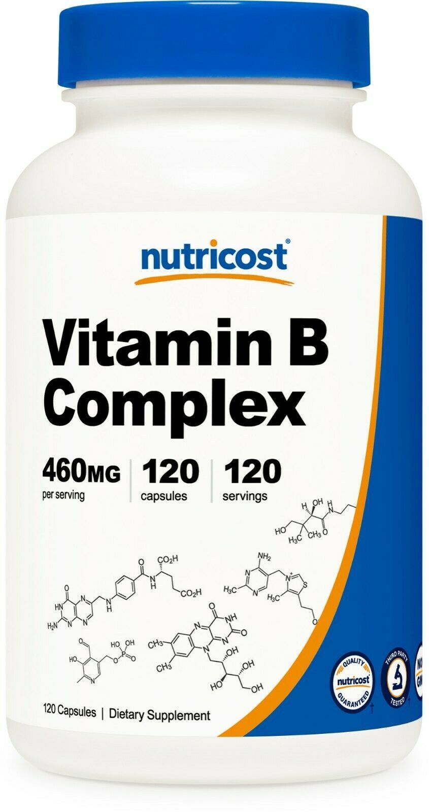 Nutricost Vitamin B Complex 460mg 120 Caps Vitamin C/Folate/Vitamin B1 NutrimentBoutique