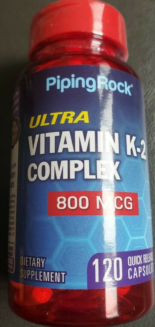 Ultra K with Advanced K2 Complex (MK-7) 800mcg 120Caps MK-4 Menaquinone-4 and 7