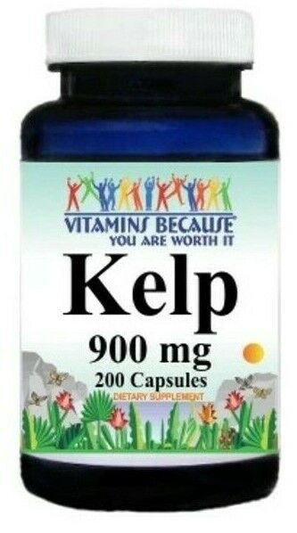 Sea Kelp 900mg 200 Caps Thyroid Support VB Seaweed
