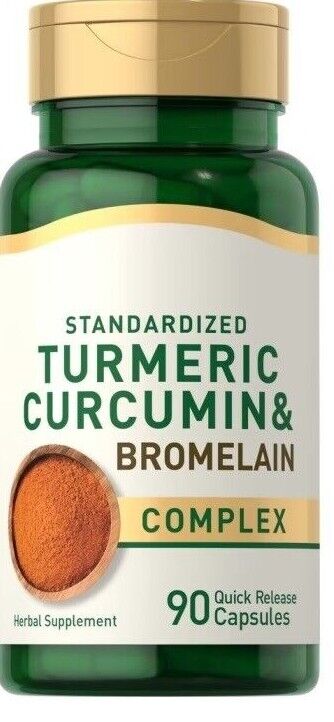 Turmeric Curcumin Bromelain Complex 95% Curcuminoids 90 Caps NON GMO/No Gluten