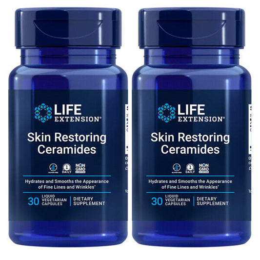 Skin Restoring Ceramides 350mg – 2×30 Veggie Caps (60 Total) | Life Extension Phytoceramides