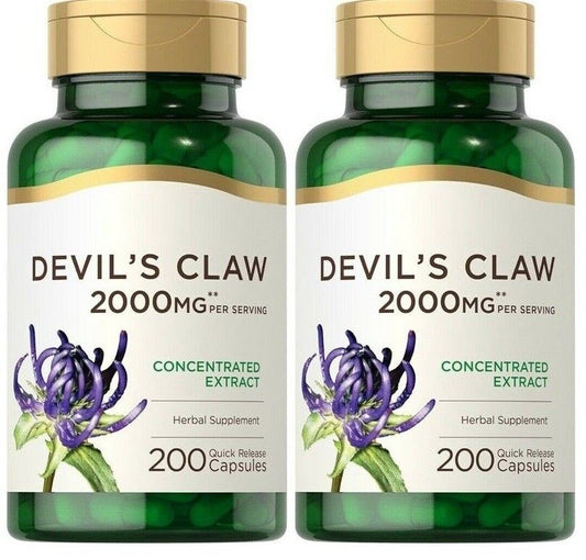 Devil's Claw 2000mg 2X200 Caps Non GMO Harpagophytum procumbens