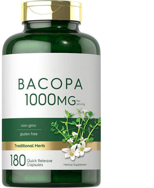 Bacopa Monnieri Leaf 1000mg  180 Caps Non GMO/No Gluten