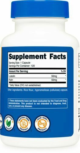 Luteolin with Rutin Complex 100mg (Luteolin 50mg Rutin 50mg) Nutricost 5X120Caps