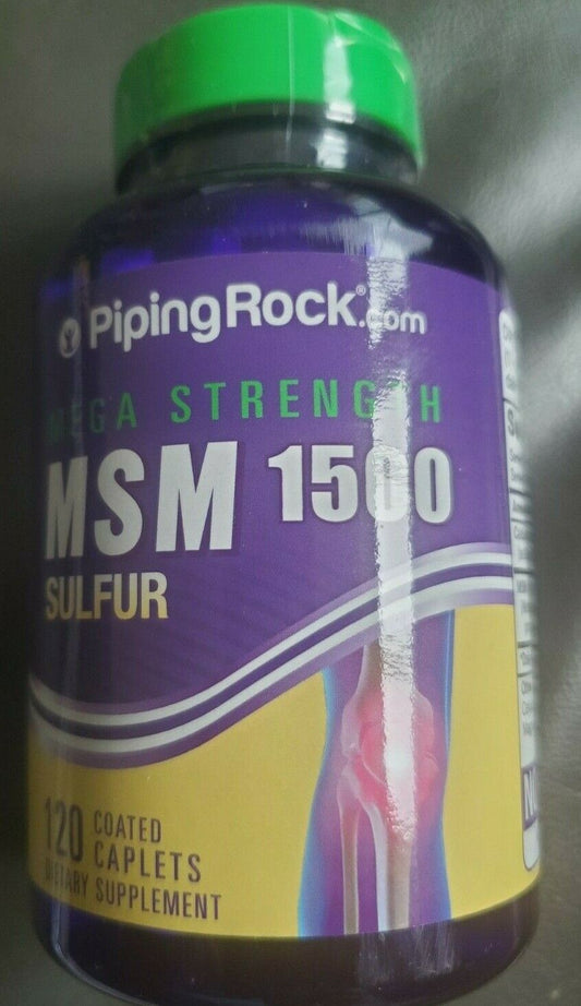 Mega MSM 1500mg Organic Sulfur 500mg Calcium 110mg Joint Support 120caps