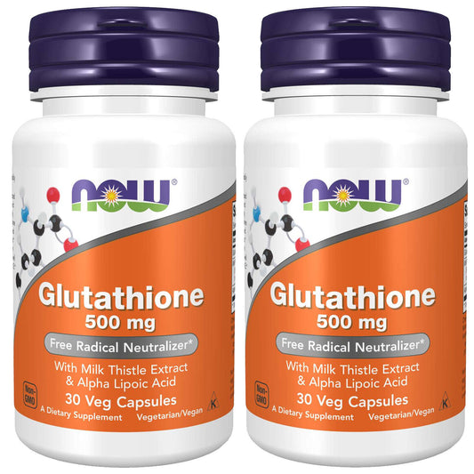 Now Foods GLUTATHIONE 500mg 2X30 or 1X60 L-Glutathione Alpha Lipoc Acid Kosher