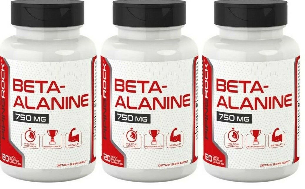 Piping Rock Beta Alanine 750 mg 3X120 Caps Beta Alanine 2250mg per 3 Caps