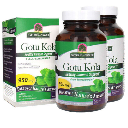 Gotu Kola 950mg 2X90 Vegetarian Capsules Nature's Answer Kosher Pennywort
