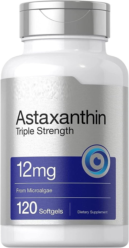 Triple Strength Astaxanthin 12mg 120 gels Non GMO/Gluten Free/No Preservatives
