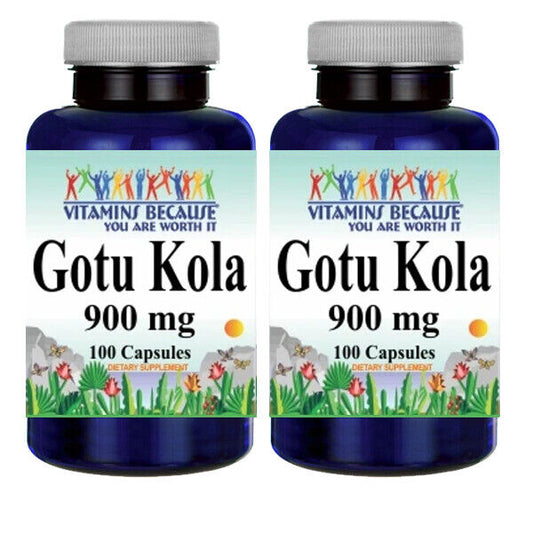 Gotu Kola 900mg 2X100 Capsules Centella Asiatica Aerial