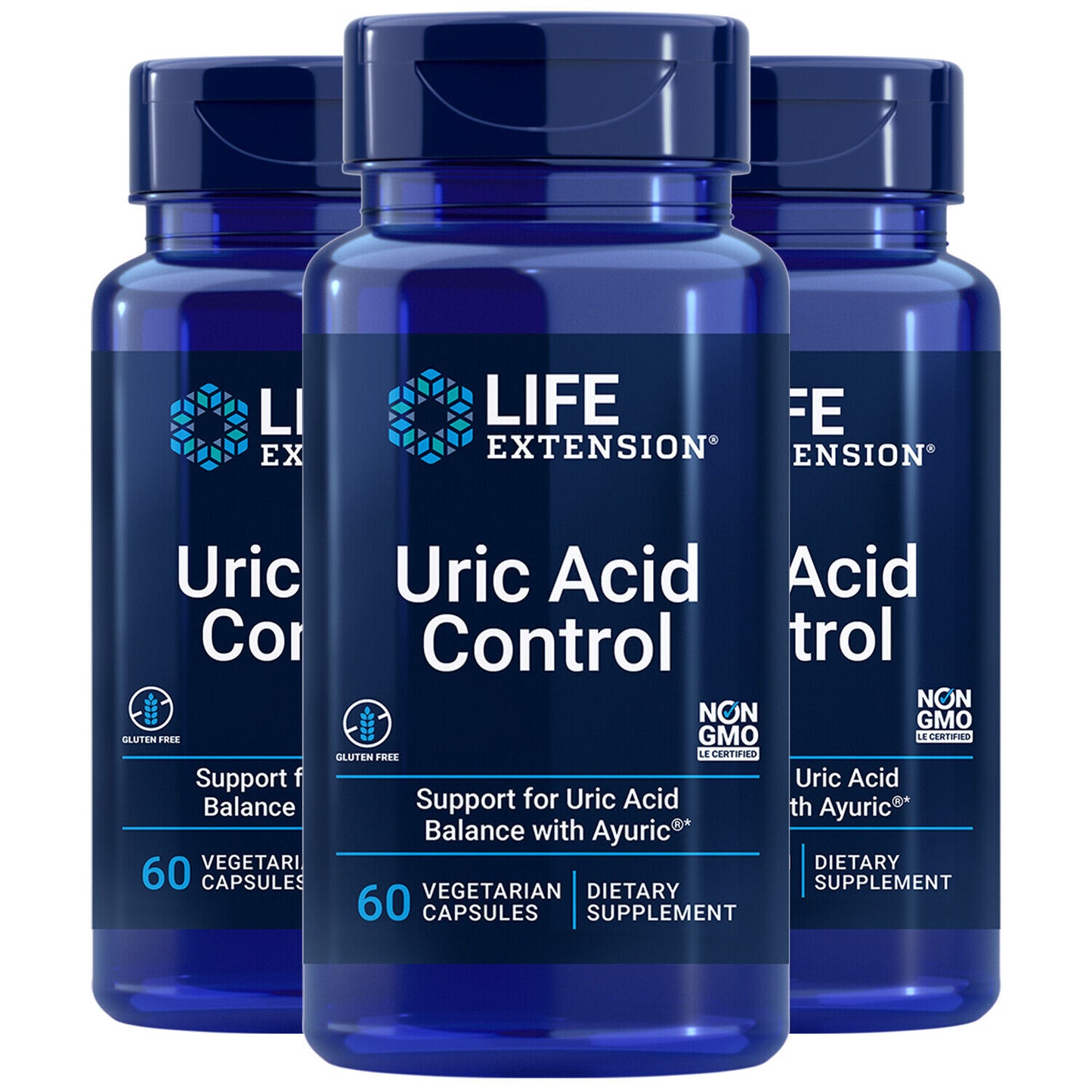 Life Extension Uric Acid Control 3X60Caps Ayuric 500mg Terminalia bellerica Gout