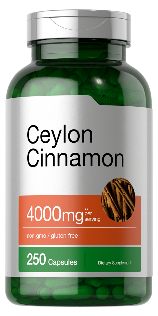 Ceylon Cinnamon 4000mg 250 Caps Non-GMO/Gluten Free + Chromium Picolinate 200mcg