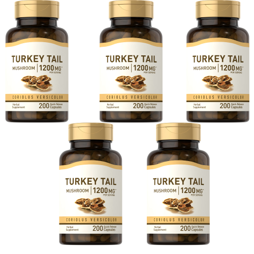Turkey Tail Mushroom 1200mg 5X200Caps Non-GMO/No Preservatives/No Gluten/Natural