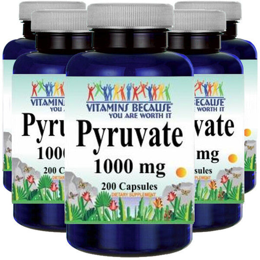 Pyruvate 1000mg 5X200caps (from Calcium) by Vitamins Because