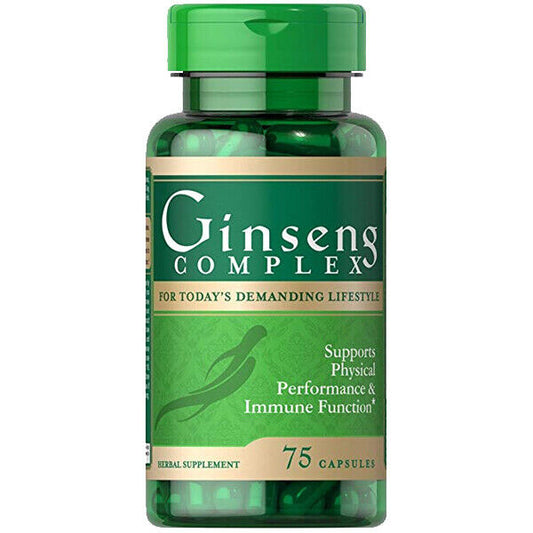 Ginseng Complex 75 Caps Panax Ginseng/American Chinese Ginseng/B-12/Royal Jelly