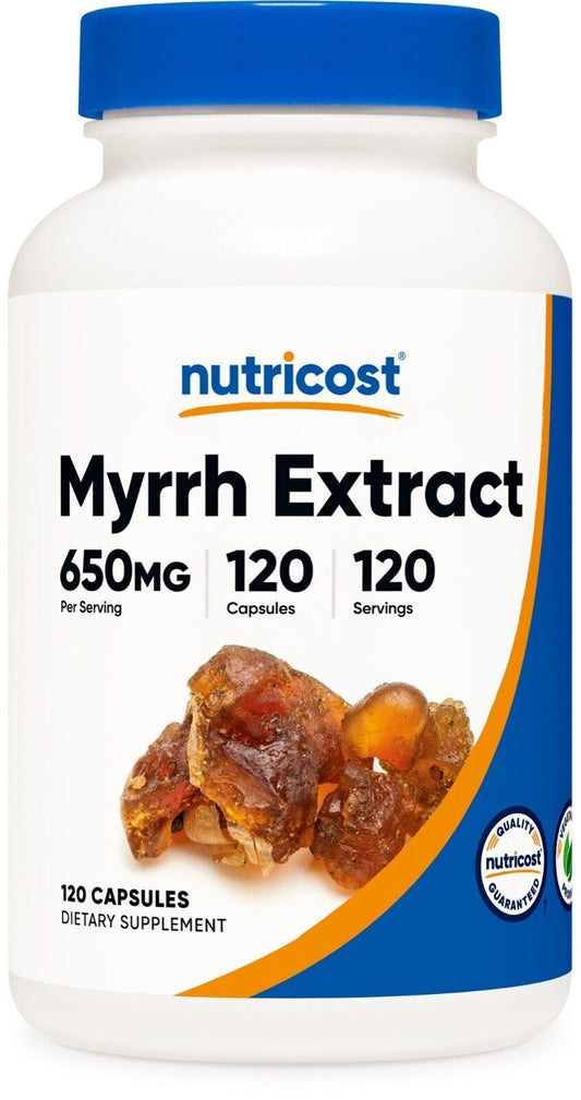 Myrrh 650mg Exract Capsules 120 Caps Vegetarian/Non-GMO/Gluten Free Nutricost
