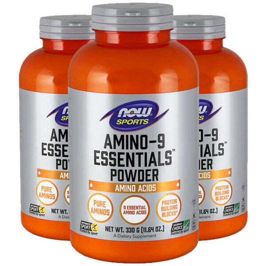 Now Foods Sports Amino-9 Essentials Powder 3X11.64 oz 330g Tryptophan/Methionine