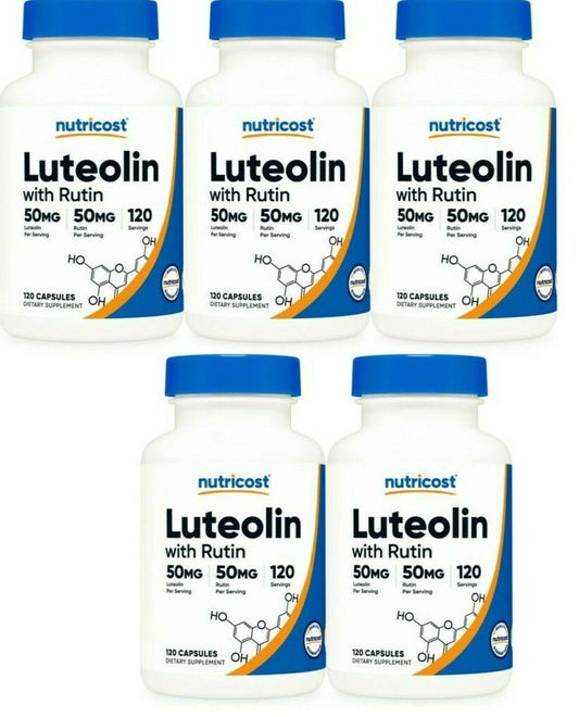 Luteolin with Rutin Complex 100mg (Luteolin 50mg Rutin 50mg) Nutricost 5X120Caps