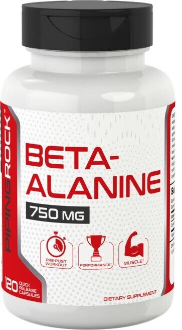Piping Rock Beta Alanine 750mg 120 Capsules Beta Alanine 2250mg per 3 Caps