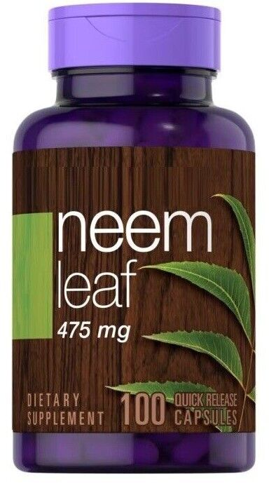 Neem Leaf 475mg /950mg per 2 Caps 100 Capsules No Gluten/Soy/Lactose NON GMO