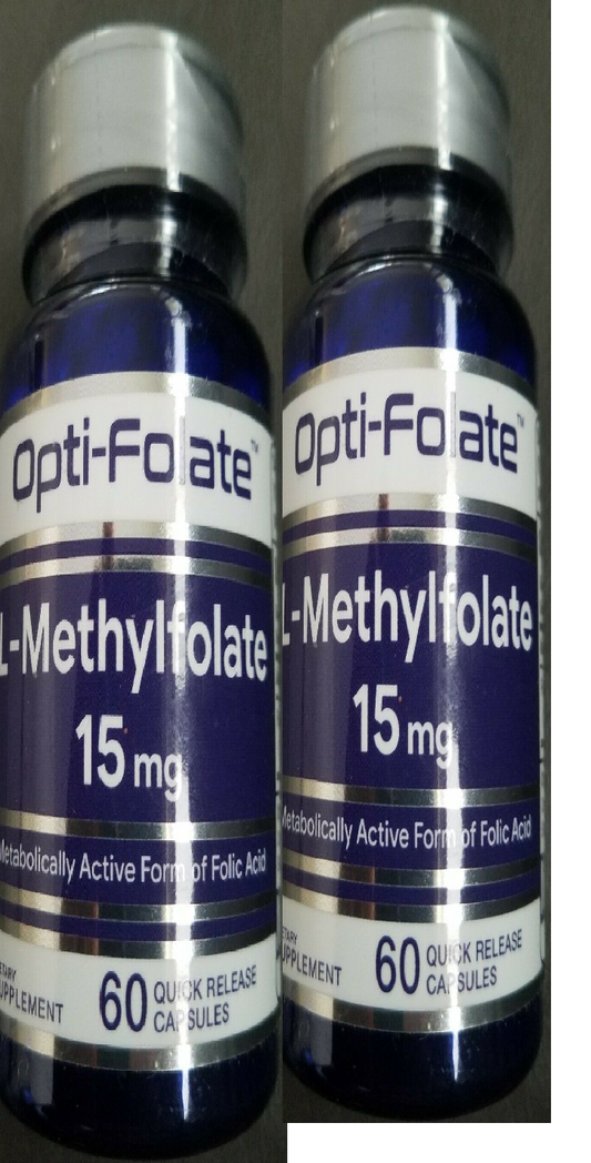 L-Methylfolate 15mg (Folate 25000 mcg) Maximum Potency Active 2X60 or 1X120