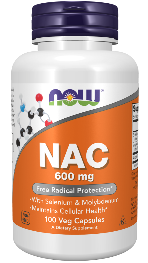 NOW FOODS NAC N-Acetyl Cysteine 600mg with Selenium 100 Caps Amino Acid