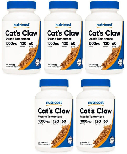Cat's Claw Capsules 1000mg, 5X120 Capsules  Non-GMO/Gluten Free/Vegeterian