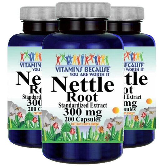 Stinging Nettle Root 300mg Standardized Extract 3X200 Caps Urtica Dioica by VB