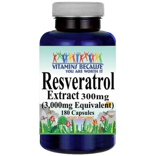 Resveratrol Extract 3000mg 180 Caps Maximum Strength Made in the USA Antioxidant