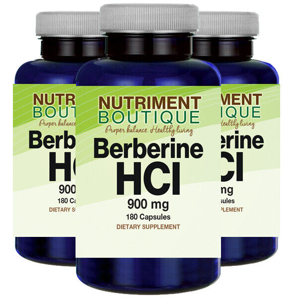 Berberine HCI 900mg/1000mg 3X180caps (Berberis Aristata) Vitamins Because