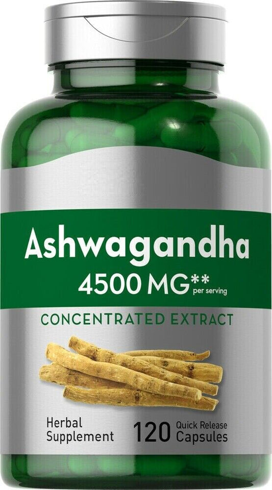 Ashwagandha 4500mg 120 Caps and Bioperine Ayurvedic Herb