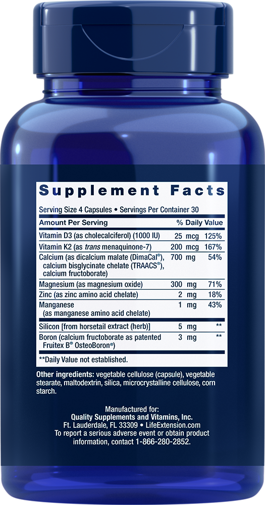 Life Extension Bone Restore with Vitamin K2 (MK-7) 200mcg – 5x120 Caps | Best Value