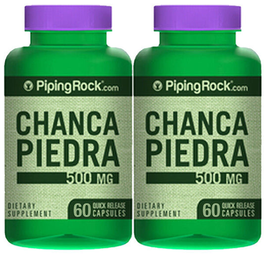 Chanca Piedra 500mg (Phyllanthus Niruri) 2X60 Capsules or (1X120) Piping Rock