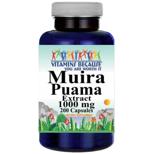 Muira Puama 1000mg 200 Caps Ptychopelatum Olacoides (bark)