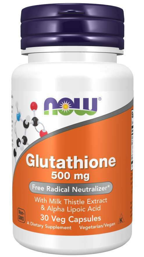 Now Foods GLUTATHIONE 500mg 30Caps L-Glutathione with Alpha Lipoc Acid Kosher