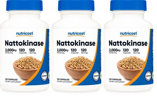 Nattokinase 2,000FU 3X120 Caps Gluten Free/Non-GMO/Vegetarian Nutricost
