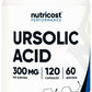 Ursolic Acid 300mg 120 Caps Nutricost Vegeterian/NON-GMO/Gluten Free