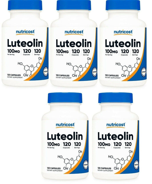 Luteolin 100mg 5X120 Capsules Nutricost Gluten Free/NON GMO/Vegeterian