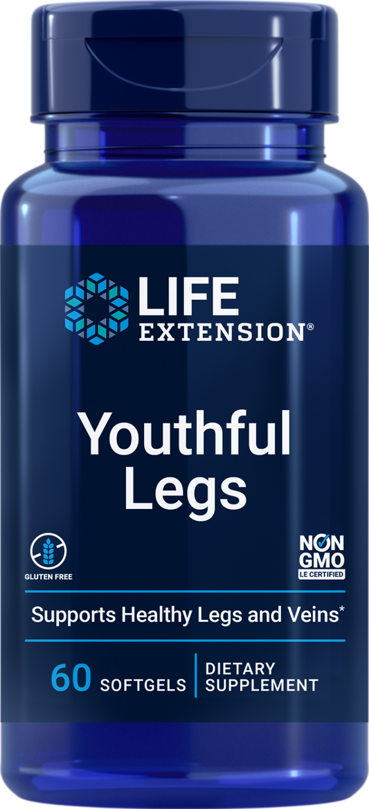 Life Extension Youthful Legs 60 Softgels | Diosmin 450mg Hesperidin 50mg | Vein & Leg Support